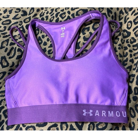 Under Armour Purple Mid Crossback Compression Sports Bra, Size Small - Picture 1 of 5
